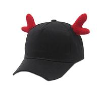Moda Baseball Per Le Donne Cervo Cappello Da Baseball Per Strada Indossare All'aperto Escursionismo Campeggio Parasole Copricapo, Nero rosso corno, Taglia unica