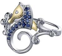 Moda Blu Cavalluccio Marino Placcato Argento Anello da Dito Gioielli da Donna Regalo Argento US 6Durability