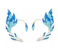 Moda Blu Pesce Rosso Ali di Elfo orecchino del Polsino dell'orecchio Punk Gotico Farfalla Vuota Clip su Orecchini per Le Donne Gioielli estetici per Feste Attractive Design