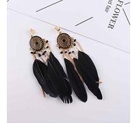 Moda Bohemien Lunga Nappa Smalto Piuma Clip su Orecchini per Le Donne Senza Piercing Orecchini Pendenti Femmina