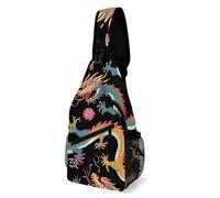 Moda Borsello Uomo Cool Chinese Dragons Borsa A Tracolla Tattica Libero,Sportivo Spalla Borsa per Outdoors Viaggio Trekking