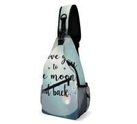 Moda Borsello Uomo Love You To The Moon And Back Borsa A Tracolla Tattica Antifurto,Libero Sling Bag per Moto Alpinismo Outdoors