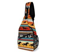 Moda Borsello Uomo Southwest Native American Ethnic Horse Dream Catcher Art Borse Petto Multiuso,Causal Borsa Crossbody per Ciclismo Alpinismo Moto