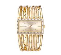 Moda Bracciale Bracciale Orologi per Donna Lusso Quadrante Rettangolare Analogico Quarzo Orologio Da Polso Regali, Oro con diamanti., Moda