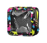 Moda Buon Natale Stelle e Calzini Modello Trasparente Piccola Borsa Trucco Impermeabile Viaggio Toiletry Bag per Viaggio