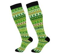 Moda Calzini da Uomo St Patrick's Day Calzettoni, Antiscivolo Sportive Running Calzini, Outdoor, Ciclismo, Donna, 50cm