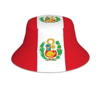 Moda Cappello Pescator,Flag of Peru Print Spiaggia Cappellino Tesa Larga Estate Cappello per Trekking Donna Pesca