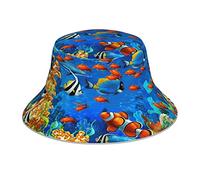 Moda Cappello Trekking Ocean Tropical Fish Coral Undersea World Bucket Hat Anti UV Cappello da Pesca per Spiaggia Ciclismo Estivo