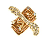 Moda Cartoon Strass Pins Dollaro Angelo Ali Simbolo Spiaggia Mens e Womens Backpack Backpack Accessori regalo Crystal Brooch(Champagne)