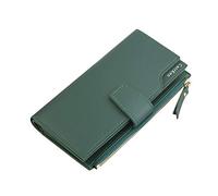 Moda cerniera portafoglio portafoglio portafoglio tripla femmina lunga pochette donne kitcard custodie trasparenti, verde, taglia unica