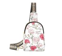 Moda Chic Garofano Bianco Rosso nero fanny pack moda per le donne crossbody in pelle per il viaggio, chic Garofano bianco rosso