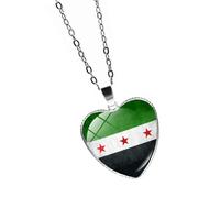 Moda Collana Bandiere Siriane Bella Carta Siria Ciondolo Collana Accessorio Come Regalo Pensieroso Per L'Amico Arabo, Taglia unica, come descritto, come descritto