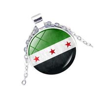 Moda Collana Bandiere Siriane Bella Carta Siria Ciondolo Collana Accessorio Come Regalo Pensieroso Per L'Amico Arabo, Taglia unica, come descritto, come descritto