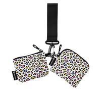 Moda Colore Leopard Bianco Doppio Portafogli da Polso per Le Donne Sottile Piatto Cambiamento Portafoglio Della Borsa con Cerniera Tasca Monete per Lady 2 Confezioni Mujer para tarjetas