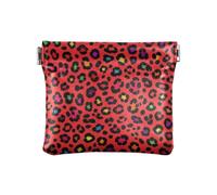 Moda Colore Leopardo Rosso di Modo Delle Donne DELL'UNITÀ di elaborazione Della Borsa Della Moneta di Cuoio Portatile Borse Cosmetiche per la Borsa