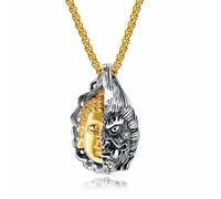 Moda Creativa prepotente Statua di Buddha su Un Lato Collana con Ciondolo Demone su Un Lato Gioielli di personalità Quotidiana per Uomini e Donne