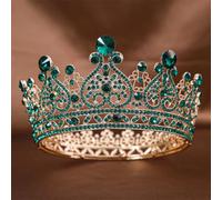 Moda Cristallo Corona Rotonda Colorato Accessori Per Capelli Da Sposa Tiaras Di Cristallo E Corone Per Le Donne Sposa