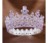 Moda Cristallo Corona Rotonda Colorato Accessori Per Capelli Da Sposa Tiaras Di Cristallo E Corone Per Le Donne Sposa