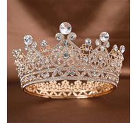Moda Cristallo Corona Rotonda Colorato Accessori Per Capelli Da Sposa Tiaras Di Cristallo E Corone Per Le Donne Sposa