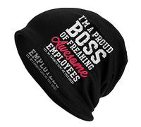 Moda Cuffia Beanie,I Am A Proud Boss of Freaking Awesome Employees,Berretto Beanie,Unisex Cappello Lavorato per attività,Bici,Chemio