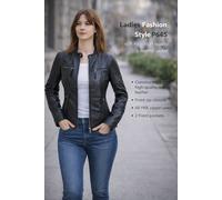 Moda da Donna Stile P645 Reale Morbido Alto Qualità Pelle Giacca