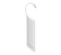 Moda Destra Frangia Tassel Cascade Finta Cartilagine Cuff Hook Orecchino Wrap Orecchino Di Cristallo Tono Argento In Acciaio Inox 316L