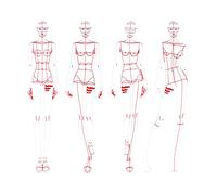 Moda disegno righello set figura disegno modello per disegno di moda schizzo, tipo A