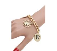 Moda Donna Bracciale Metallo Oro Catena Sole Luna Stella D W Moneta Ciondoli