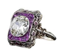 Moda Donna Cristallo Ametista Argento zirconi cubici Anello Anello Gioielli Punk Regalo Molto Pratico e Popolare Attractive And Fashion