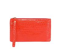 Moda donna ecopelle tinta unita tasca ascellare tasca per cellulare borsa borsa pochette pochette da uomo, Colore: rosso, taglia unica