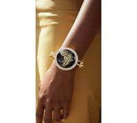 Moda Donna Gioielli Bracciale Metallo Oro Catena Design Africa Continente Charm