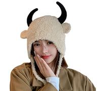 Moda donna Inverno Cappello Peluche e Addensare Moda Personalizzato Caldo Cappelli Cappello di Lana Cappello Antivento Cap Donne, Beige, Taglia unica