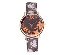 Moda donna orologio floreale minimalista sottile quadrante digitale analogico orologio al quarzo casual orologio cinturino in pelle