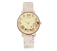 Moda donna orologio floreale minimalista sottile quadrante digitale analogico orologio al quarzo casual orologio cinturino in pelle