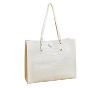 Moda Donna Pelle Artificiale Tinta Unita Pietra Modello Del Telefono Borsa A Spalla Borsa A Mano Borsa, bianco, Taglia unica