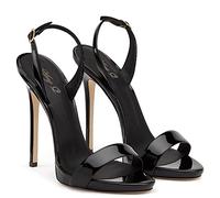 Moda Donna Stile Moderno 13 cm Tacchi a Spillo Open Toe Pompa Sandali con Tacco Sexy Party Club Abito da Ballo da Sposa Scarpe Formali Taglia 34-46,Nero,38 EU