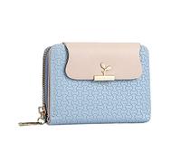 Moda Donne ID Breve Portafoglio Tinta Unita Borsa Cerniera Borsa Più Slot per Schede Pochette Nota 8 Custodia Portafoglio con Cerniera, Blu, Taglia unica