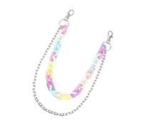 Moda Doppio Strato Pantaloni Catena Colorato Acrilico Vita Con Lunghezza Regolabile Donne Accessori di Abbigliamento Lunghezza Regolabile Moda, Misura unica, come descritto, come descritto