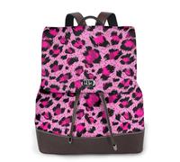 Moda e bellezza di lusso con leopardo rosa,Zaino da donna, impermeabile, leggero, in pelle PU, alla moda, da viaggio