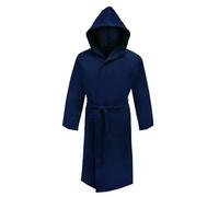 Moda Egidio Accappatoio Calibrato Unisex 100% Microfibra Con Cappuccio E Borsa Salvapazio (IT, Testo, 3XL, Regular, Regular, Plus size, Blue)