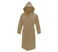 Moda Egidio Accappatoio Calibrato Unisex 100% Microfibra Con Cappuccio E Borsa Salvapazio (IT, Testo, 3XL, Regular, Regular, Plus size, Fango)
