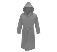 Moda Egidio Accappatoio Calibrato Unisex 100% Microfibra Con Cappuccio E Borsa Salvapazio (IT, Testo, 4XL, Regular, Regular, Plus size, Grigio)