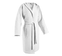 Moda Egidio Accappatoio Nido D'Ape Uomo Donna Con Cappuccio Tinta Unita (IT, Testo, Taglia unica, Regular, Regular, L/XL, BIANCO)