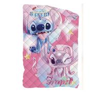 Moda Egidio Copriletto Trapuntino Personaggi Disney Double Face Letto Singolo (STITCH ROSA)