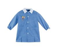 Moda Egidio Grembiule Scuola Materna Bambino Quadretto Cielo Ricamato Bottoni E Zip (CENTRALE, 65)