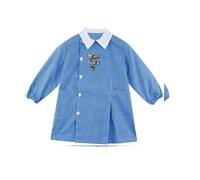 Moda Egidio Grembiule Scuola Materna Bambino Quadretto Cielo Ricamato Bottoni E Zip (LATERALE 1, 60)