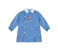 Moda Egidio Grembiule Scuola Materna Bambino Quadretto Cielo Ricamato Bottoni E Zip (LATERALE 2, 65)
