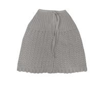 Moda Egidio Mantellina Senza Maniche Coprispalle Misto Lana Inclusa di Babbucce (Grigio Perla, Taglia Unica)