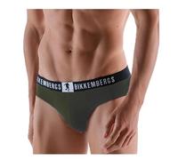 Moda Egidio Set 3 Slip Uomo Bikkembergs Underwear Cotone Stretch Elastico Logato (IT, Testo, L, Regular, Regular, 21016-ARA)