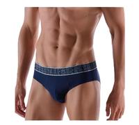 Moda Egidio Set 3 Slip Uomo Bikkembergs Underwear Cotone Stretch Elastico Logato (IT, Testo, M, Regular, Regular, 21014 Blu Notte)